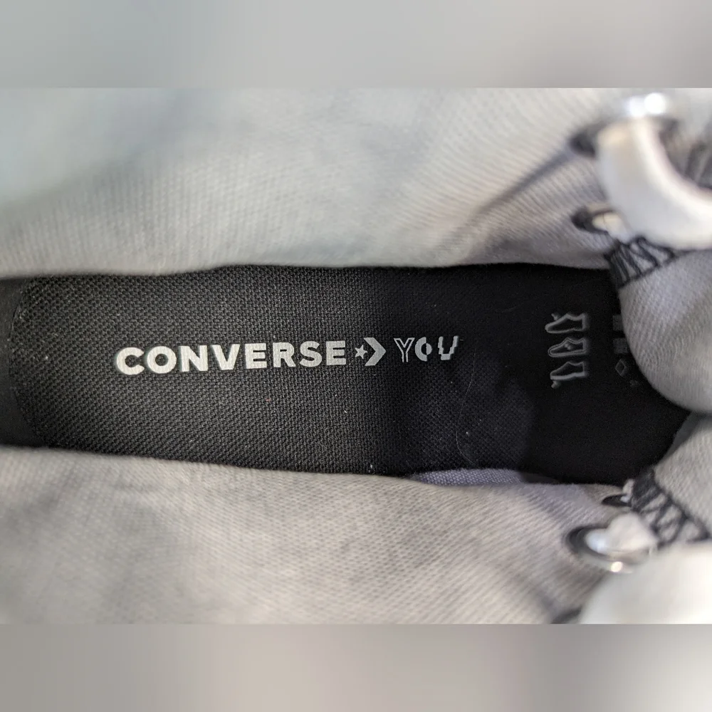 Converse CTAS By You Jos 1:9 Black Platform Canvas Sneakers size Women's 5.5